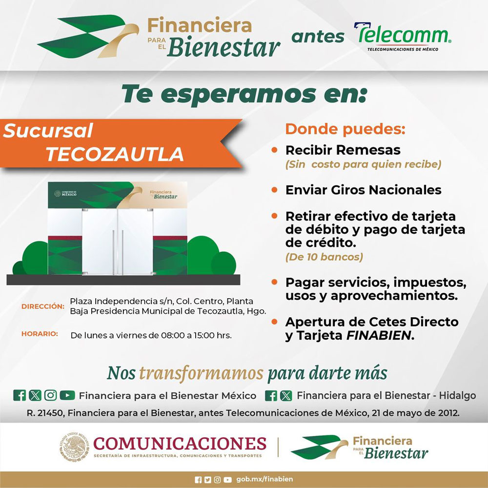 Financiera bienestar, Tecozautla